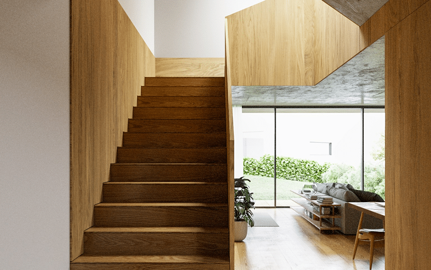 Velocity Delta – wooden staircase in a villa