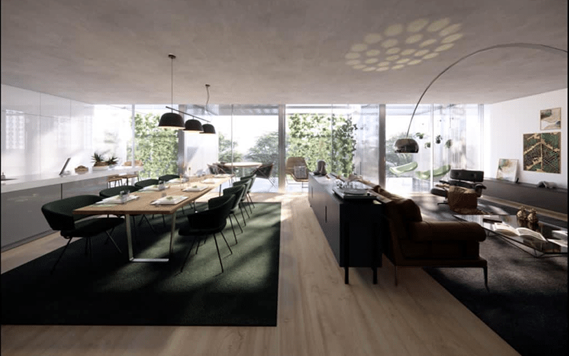 Velocity Next – open-plan living and dining room