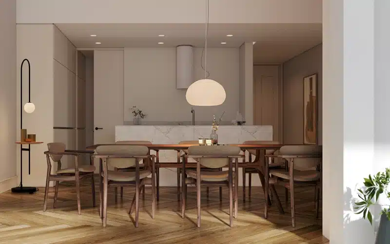 Velocity Downtown – open-plan kitchen and dining area