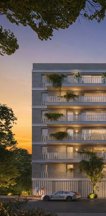 Velocity Pulse – building at dusk, Ramalde, Porto